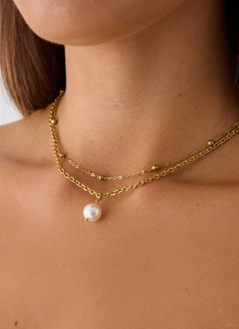 Paradise Hour Necklace - Gold/Pearl