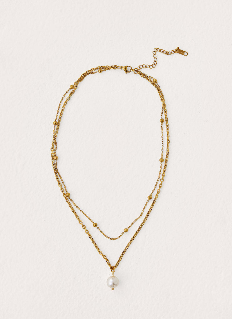 Paradise Hour Necklace - Gold/Pearl