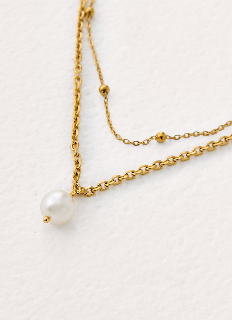 Paradise Hour Necklace - Gold/Pearl