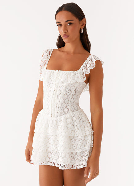 Paradise Dreams Corset Mini Dress - White Peppermayo US Paradise Dreams Corset Mini Dress - White Peppermayo US