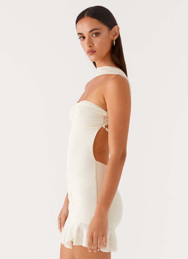 Pari Open Back Mini Dress - Ivory Peppermayo US Pari Open Back Mini Dress - Ivory Peppermayo US