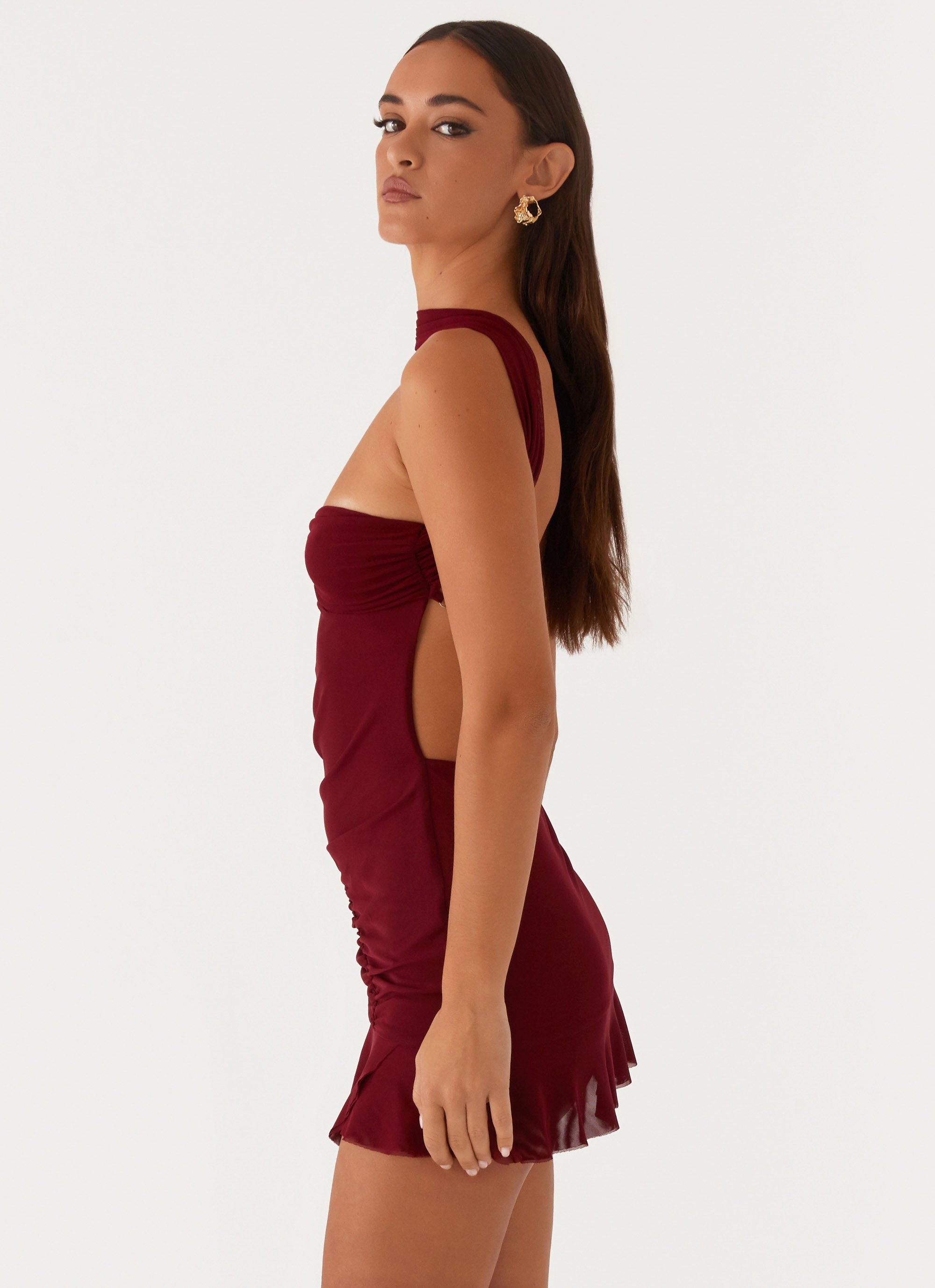 Pari Open Back Mini Dress - Mulberry Pari Open Back Mini Dress - Mulberry