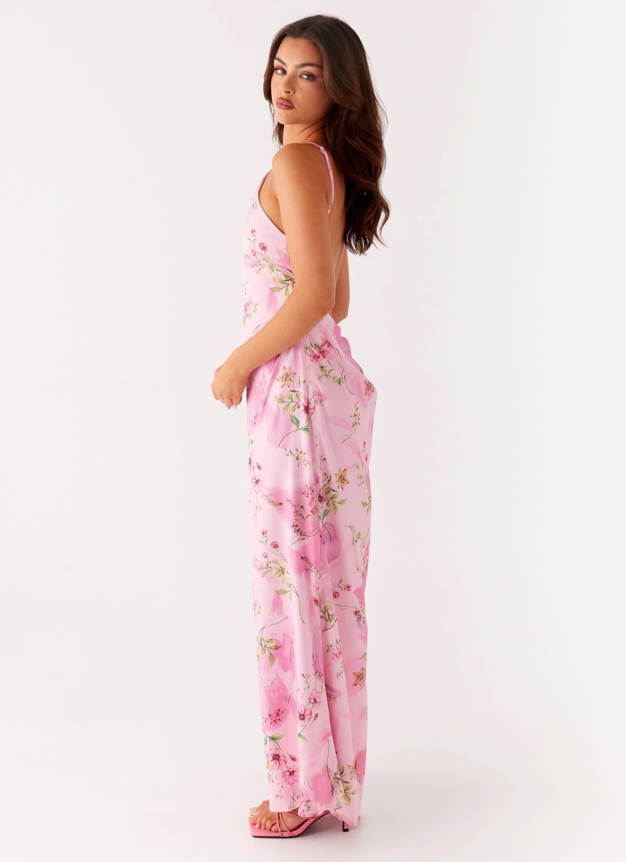Pascal Maxi Dress - Pink Floral Print – Peppermayo US