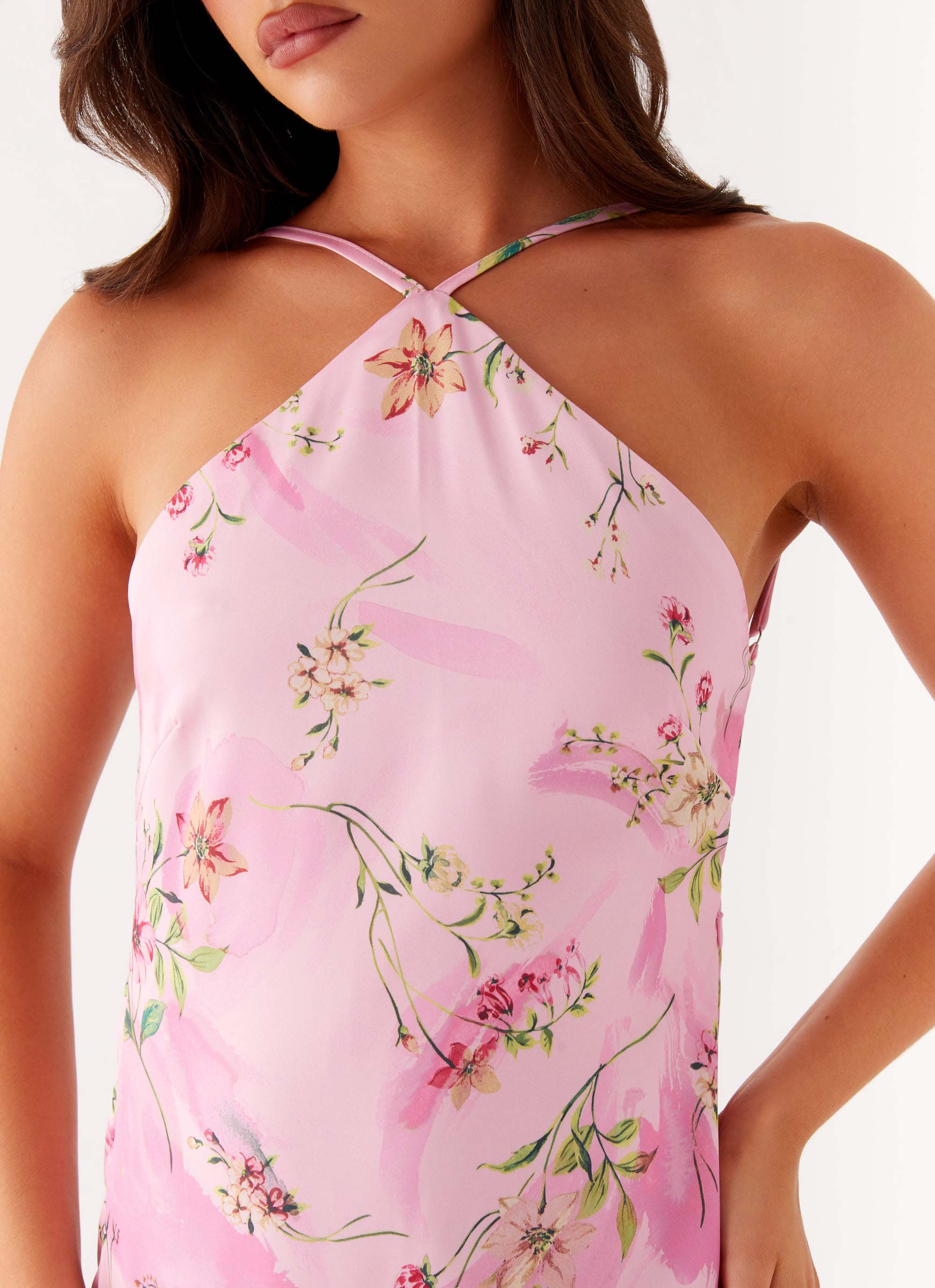 Pascal Maxi Dress - Pink Floral Print – Peppermayo US
