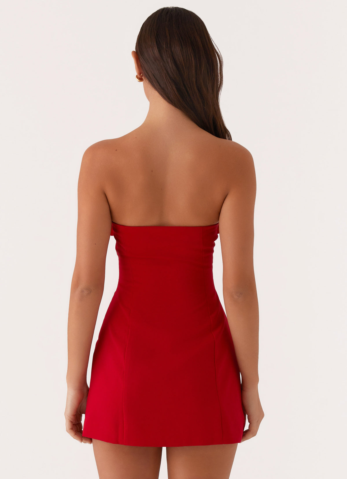 strapless red mini dress Ribbon Radiance - US 14 Line Dry For Love Strapless Balloon Skirt