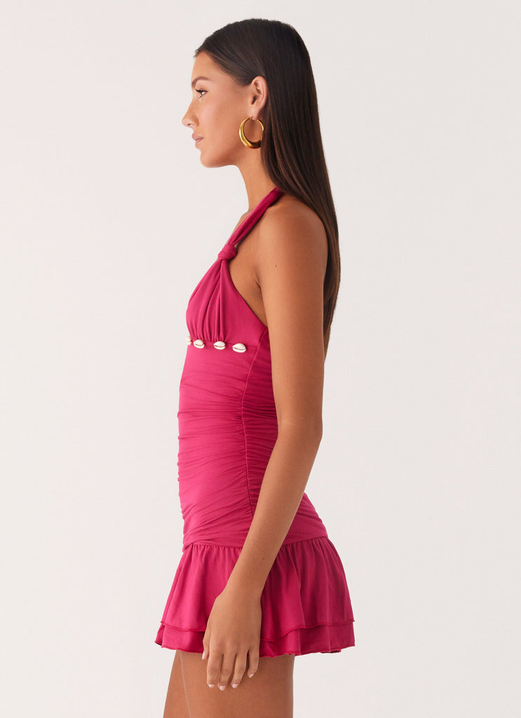 Payback Shell Trim Mini Dress - Fuchsia Peppermayo US Payback Shell Trim Mini Dress - Fuchsia Peppermayo US