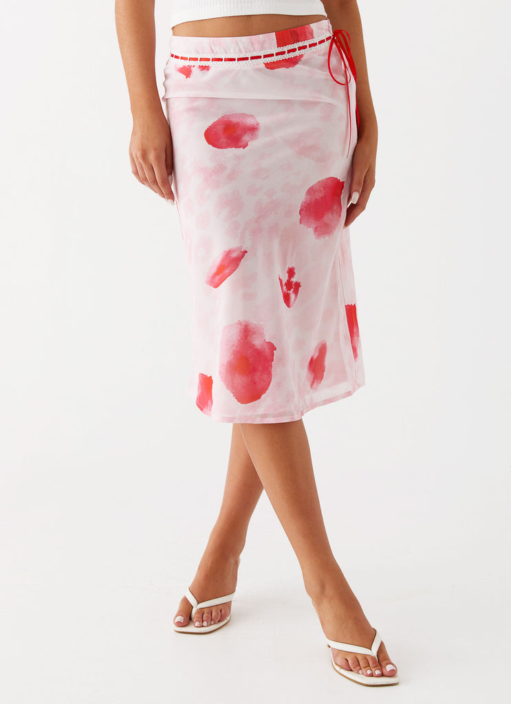 Peony Quartz Midi Skirt Pink Poppy