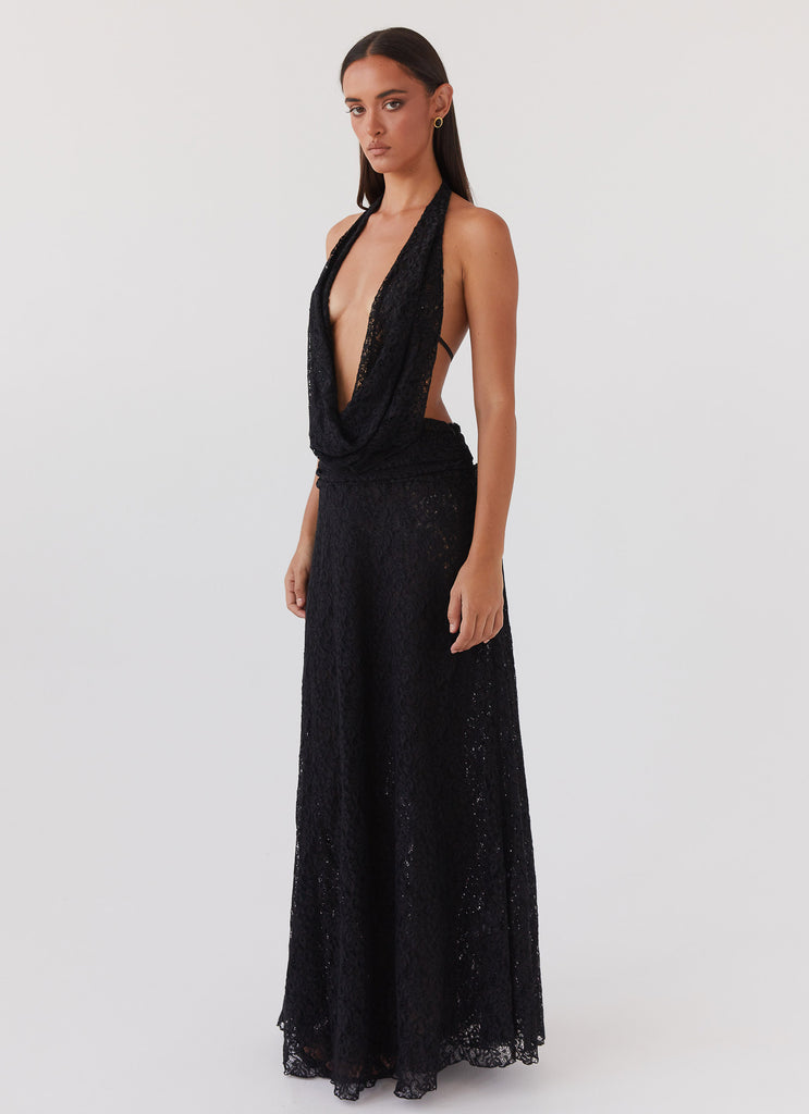 Elysia Lace Maxi Dress - Black Peppermayo US Elysia Lace Maxi Dress - Black Peppermayo US