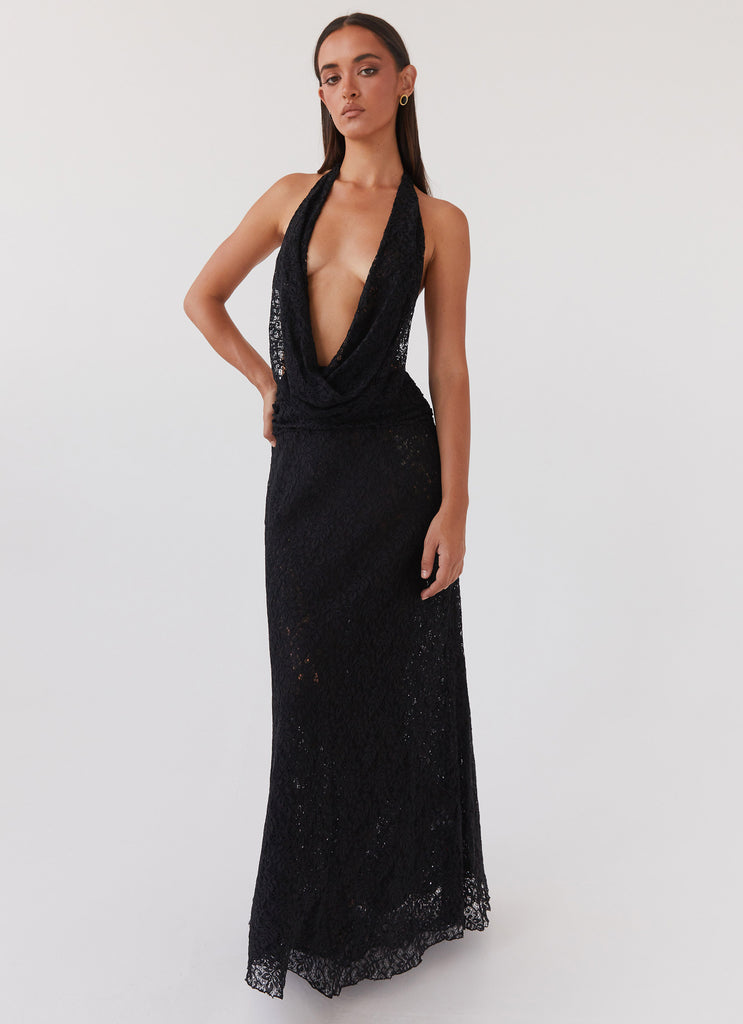 Elysia Lace Maxi Dress - Black Peppermayo US Elysia Lace Maxi Dress - Black Peppermayo US