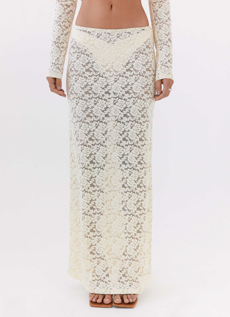 Zephyra Lace Maxi Skirt - Natural