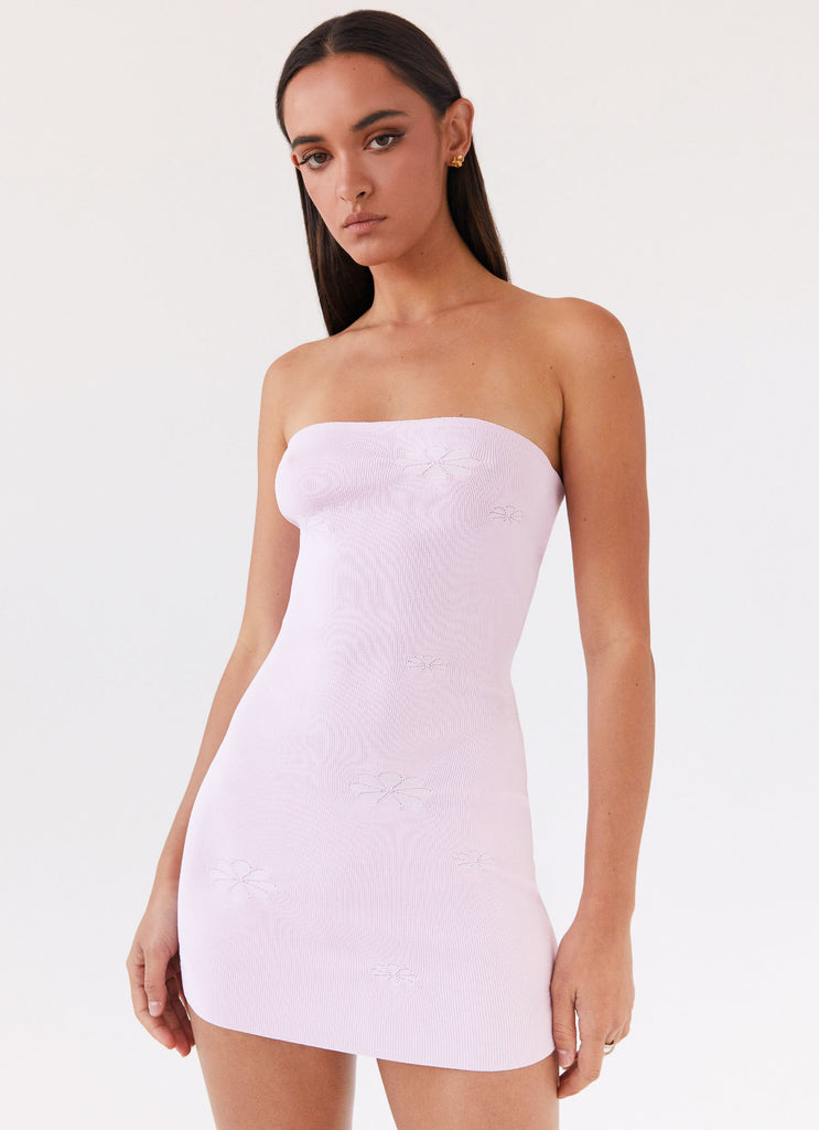 Ashton Strapless Knit Mini Dress Pink