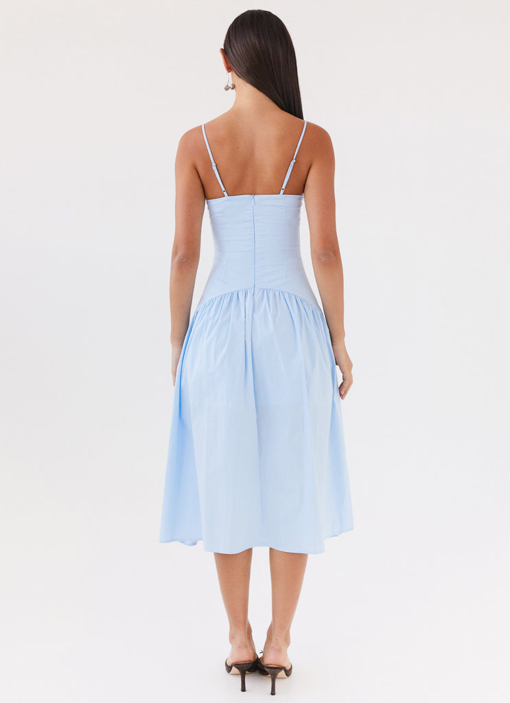 Yvette Corset Midi Dress - Blue