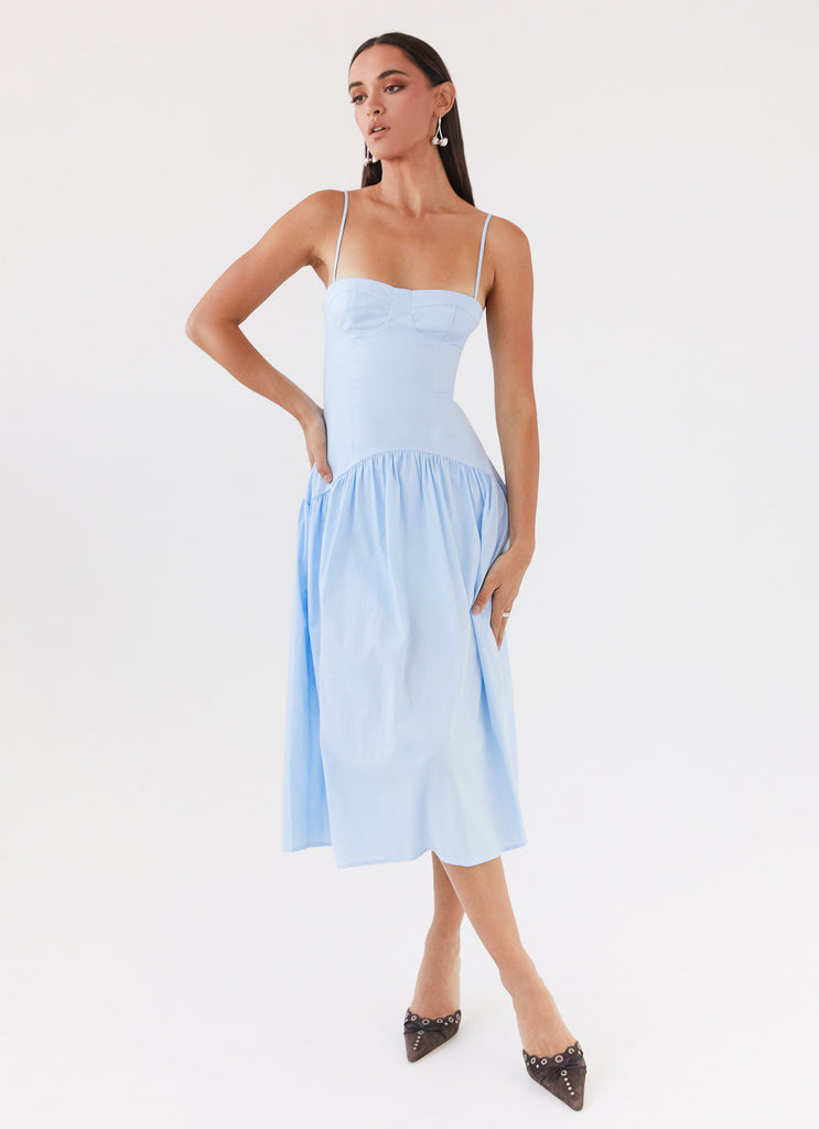 Yvette Corset Midi Dress - Blue Peppermayo US Yvette Corset Midi Dress - Blue Peppermayo US