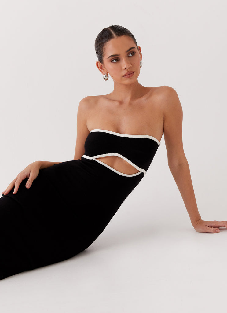 When In Rome Knit Maxi Dress - Black Peppermayo US When In Rome Knit Maxi Dress - Black Peppermayo US