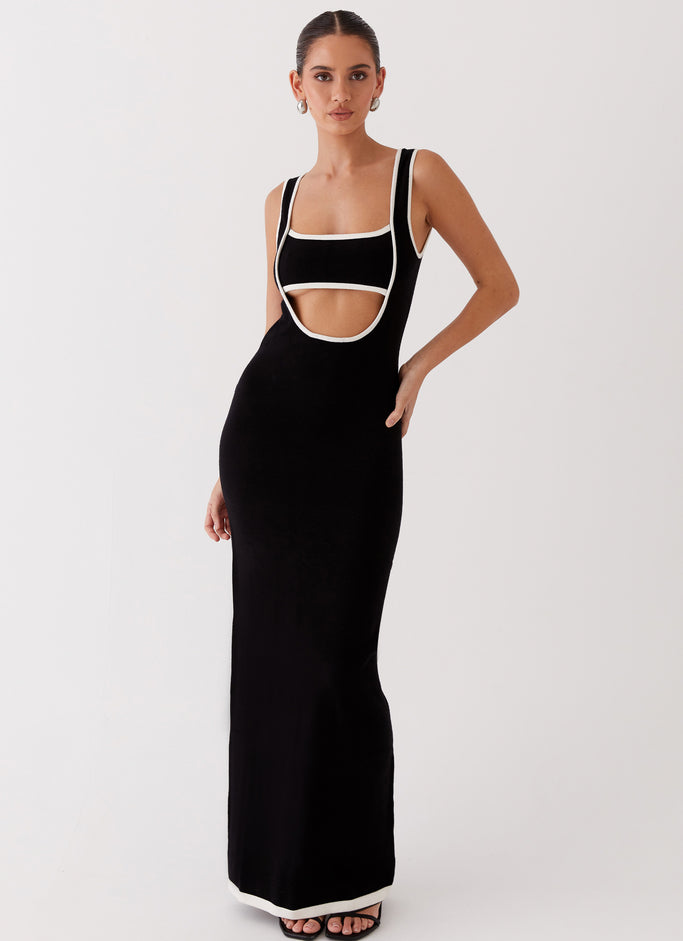 Lost In Paris Knit Maxi Dress - Black