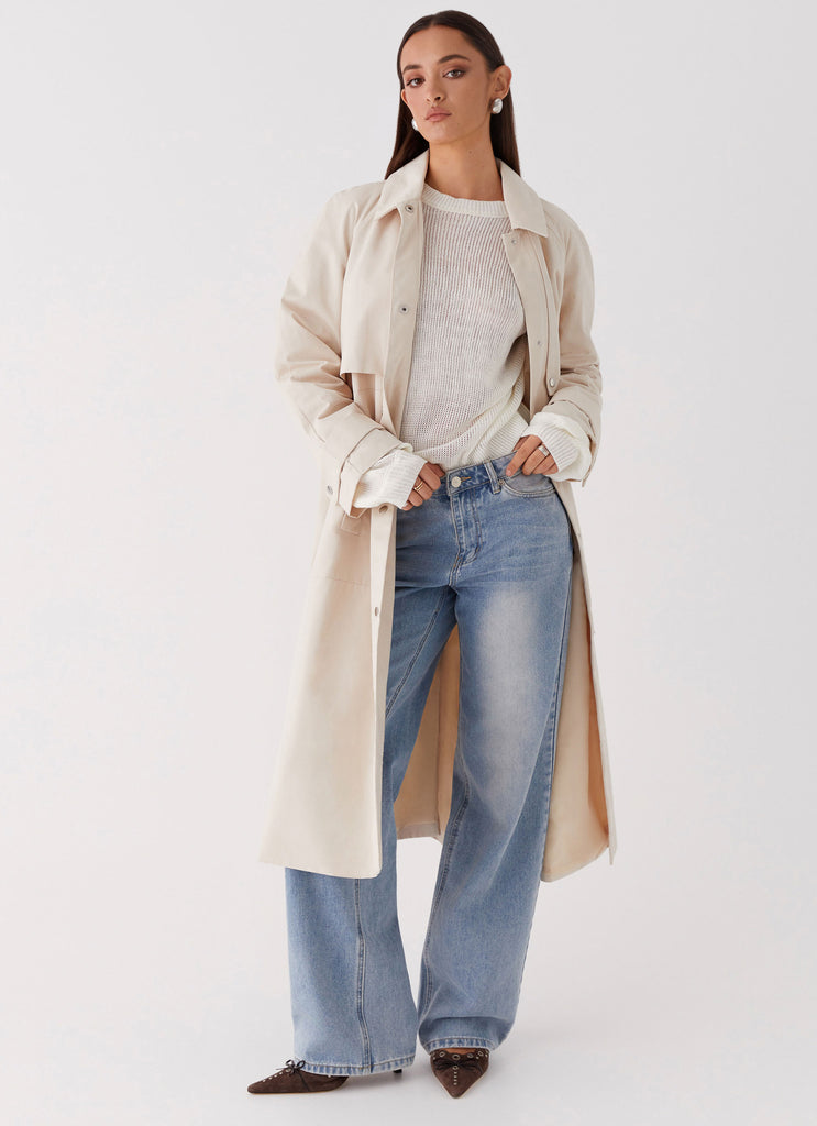 Fill The Void Oversized Trench Coat - Ivory