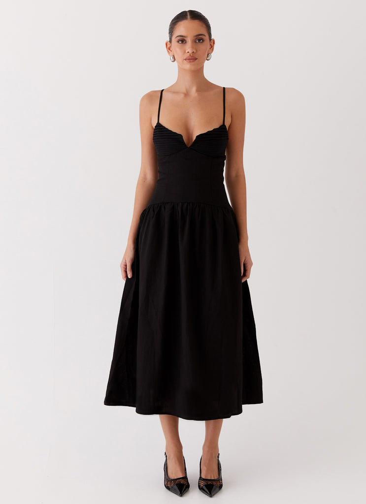 Louvelle Linen Maxi Dress - Black Peppermayo US Louvelle Linen Maxi Dress - Black Peppermayo US