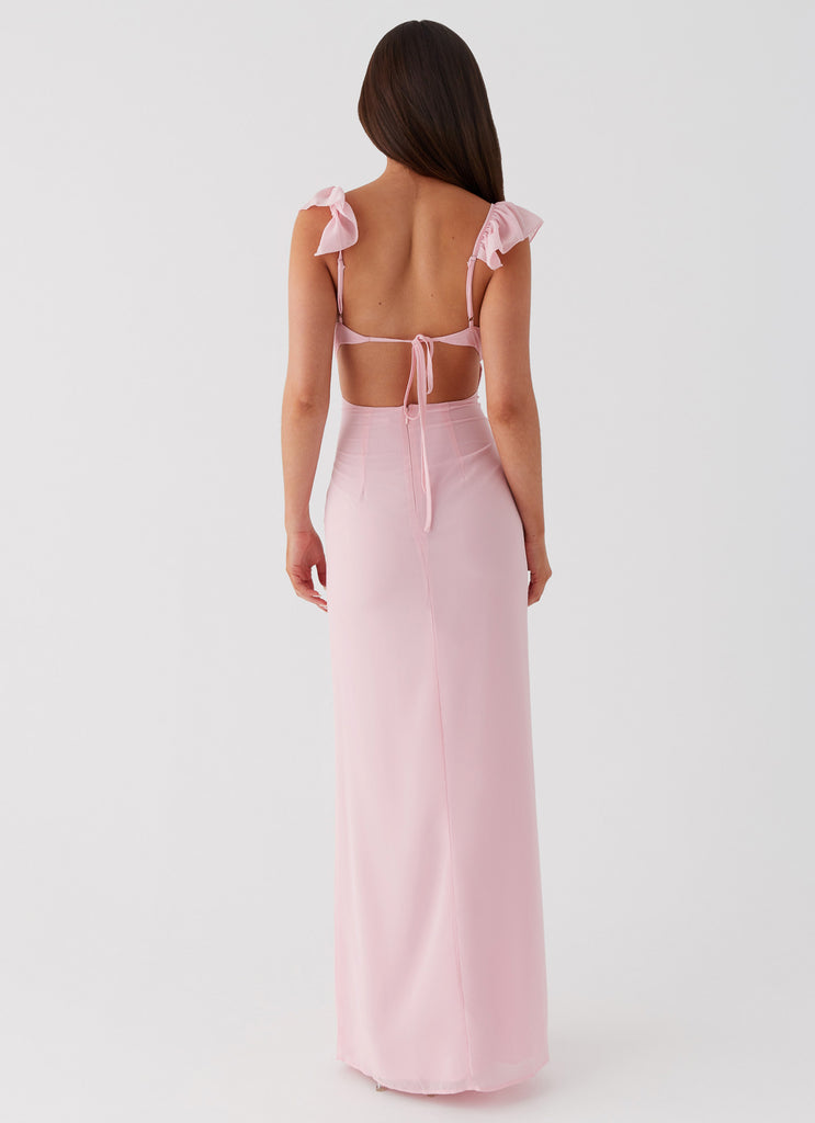 Womens Silvie Maxi Dress in the colour Pink in front of a light grey background