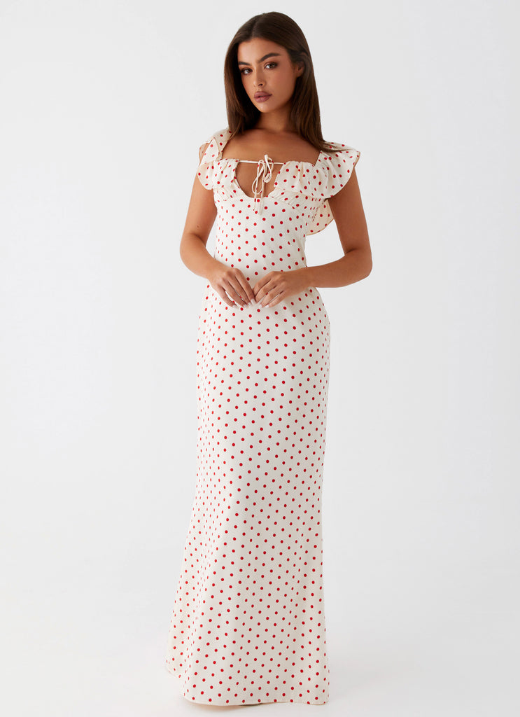 Scarlet Cherry Maxi Dress - Red Polka Dot – Peppermayo US