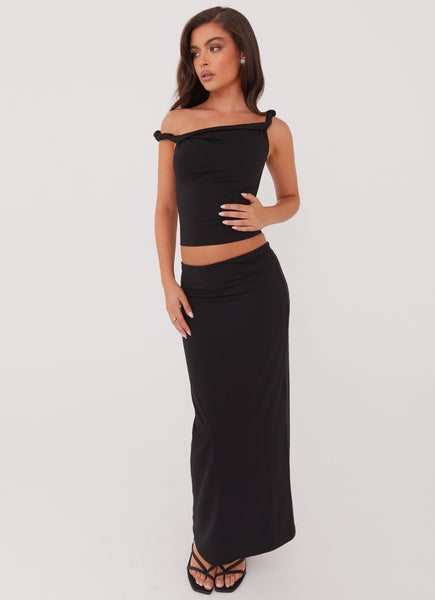 Solace Soul Maxi Skirt Black Peppermayo US