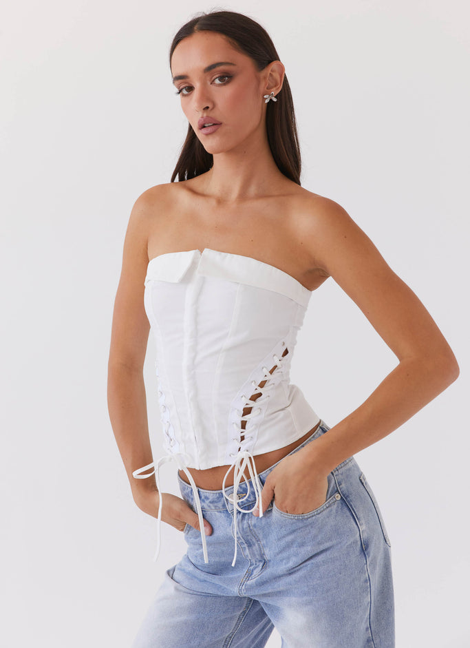 Be My Soulmate Bustier Top - White