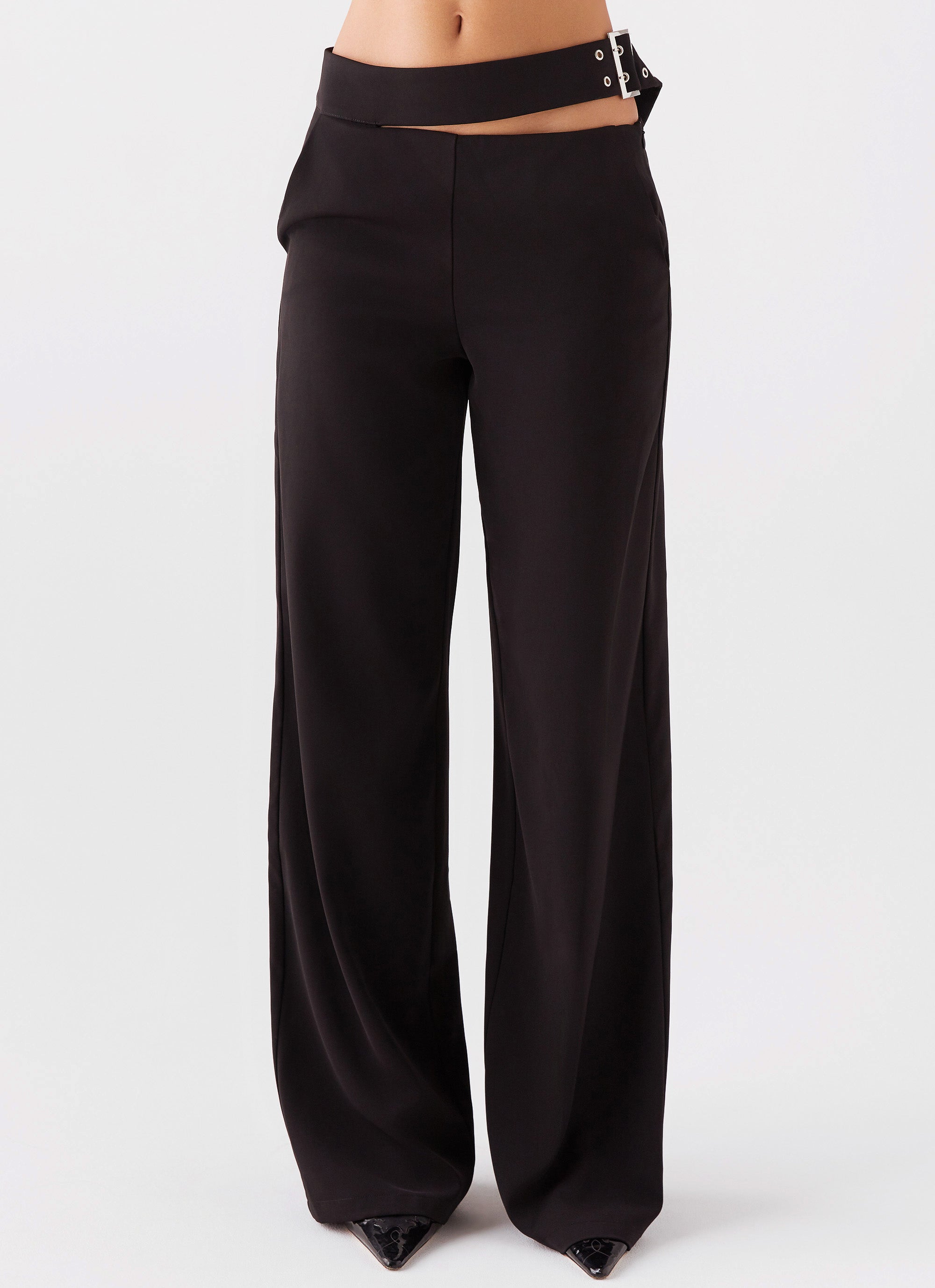 The After Party Cut Out Belt Pants - Black Peppermayo US The After Party Cut Out Belt Pants - Black Peppermayo US