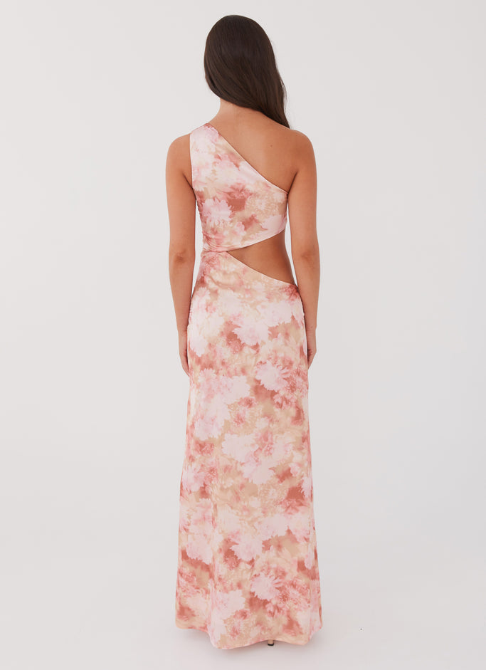 Krista One Shoulder Maxi Dress - Flower Garden