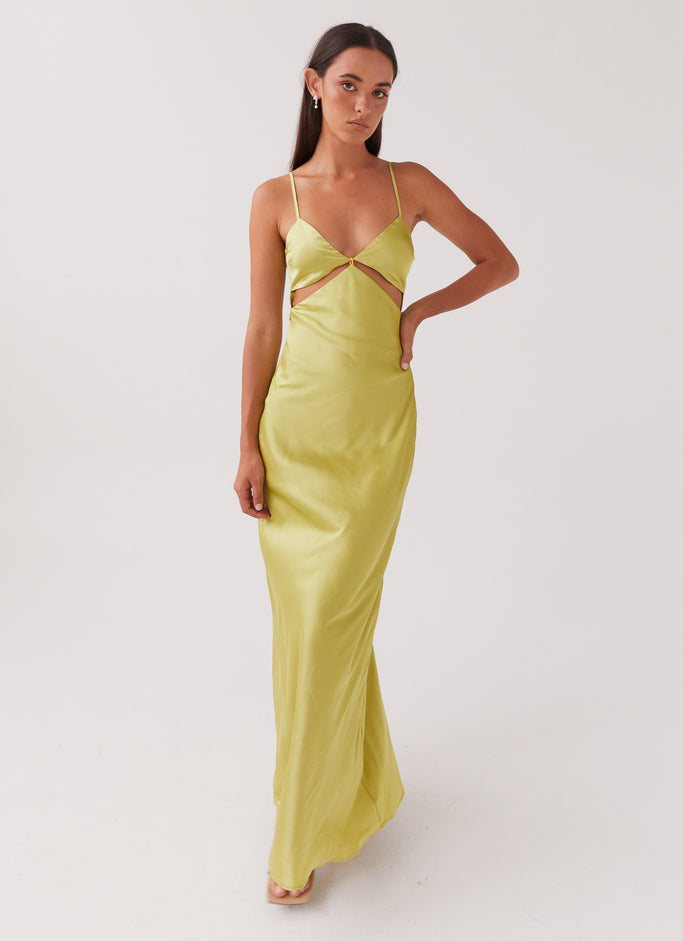 Raylie Cut Out Maxi Dress - Chartreuse