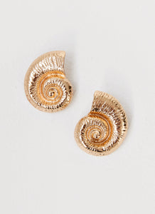 Womens Beachcomber Earrings in the colour Gold in front of a light grey background