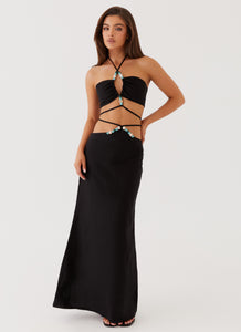 Neveah Beaded Maxi Skirt - Black