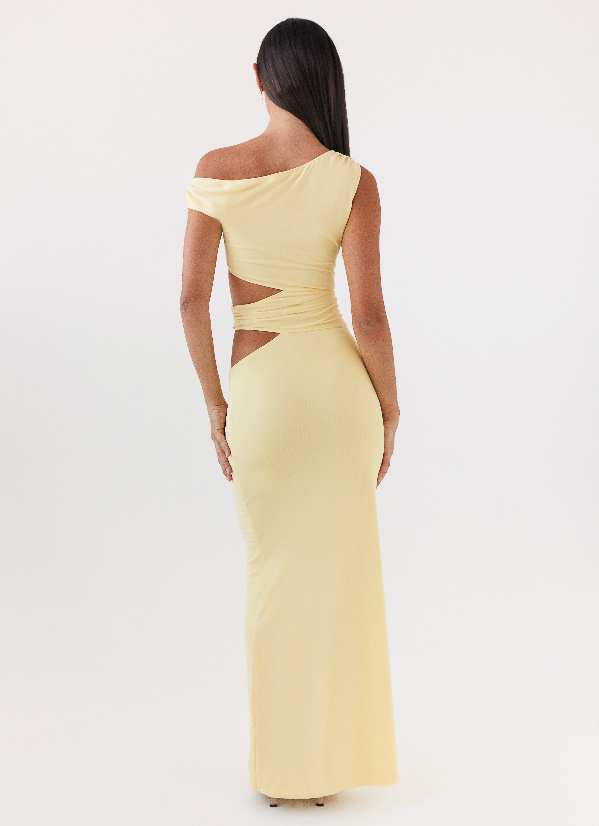 Margot One Shoulder Maxi Dress Yellow – Peppermayo US
