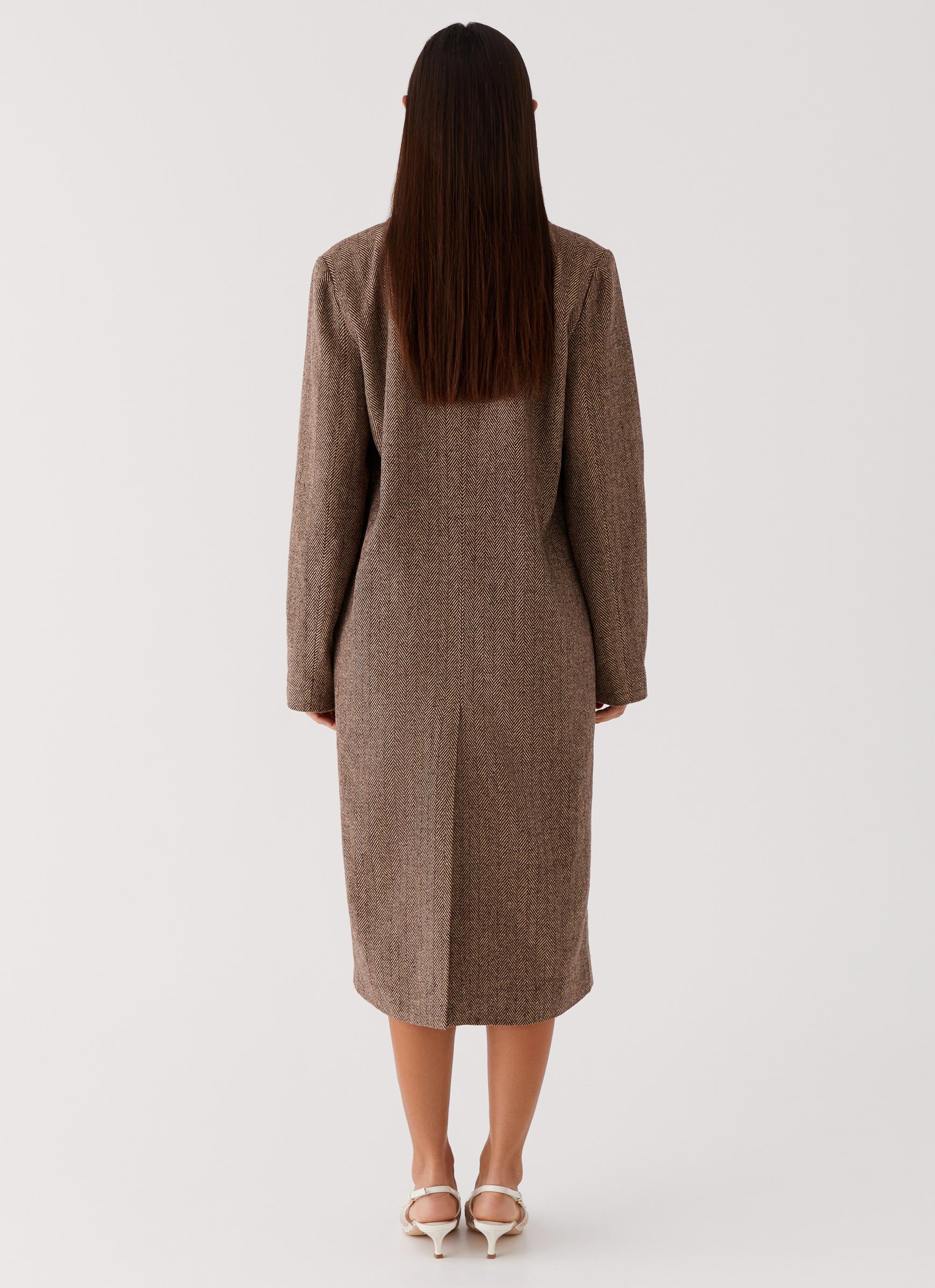 Since Way Back Longline Coat - Brown Peppermayo US Since Way Back Longline Coat - Brown Peppermayo US