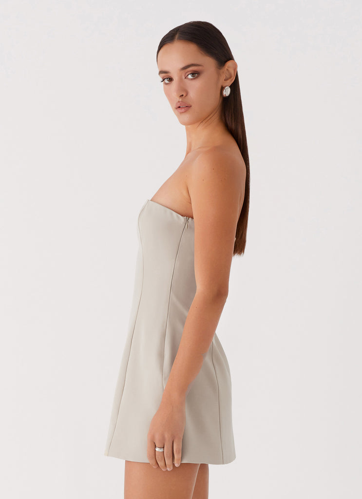 Ayanna Strapless Mini Dress - Beige