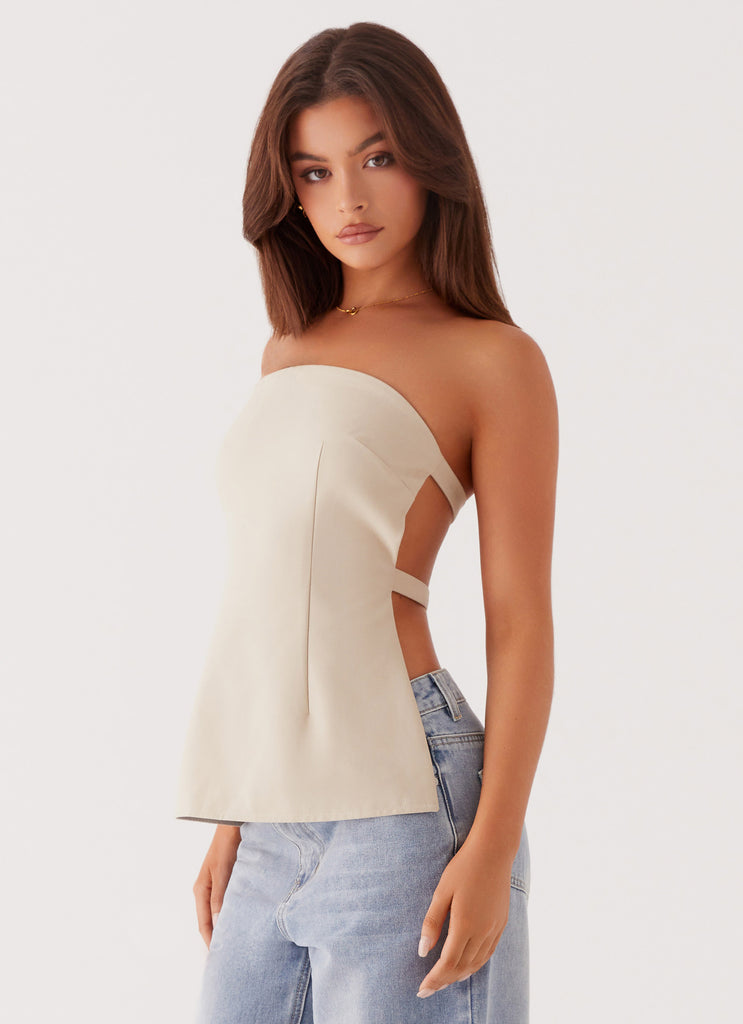 Willow Rivers Strapless Top - Beige