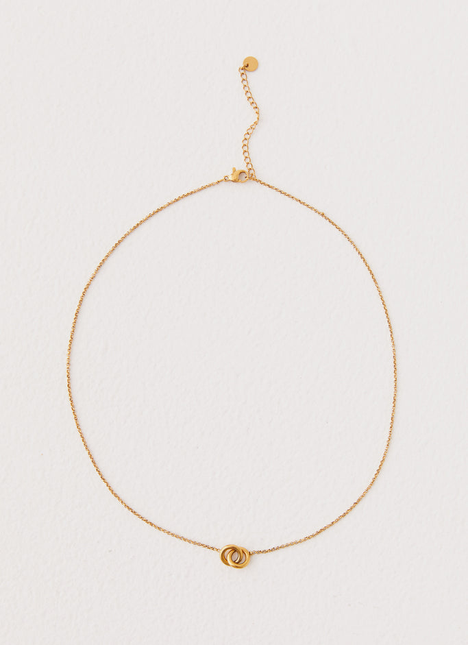 Ruby Interlocked Necklace - Gold