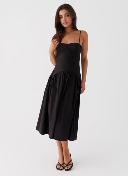 【本日特価】 Yvette Corset Midi Dress - Black – Peppermayo US ワンピース