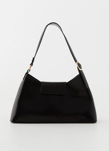 Womens Hannah Shoulder Bag in the colour Black in front of a light grey background