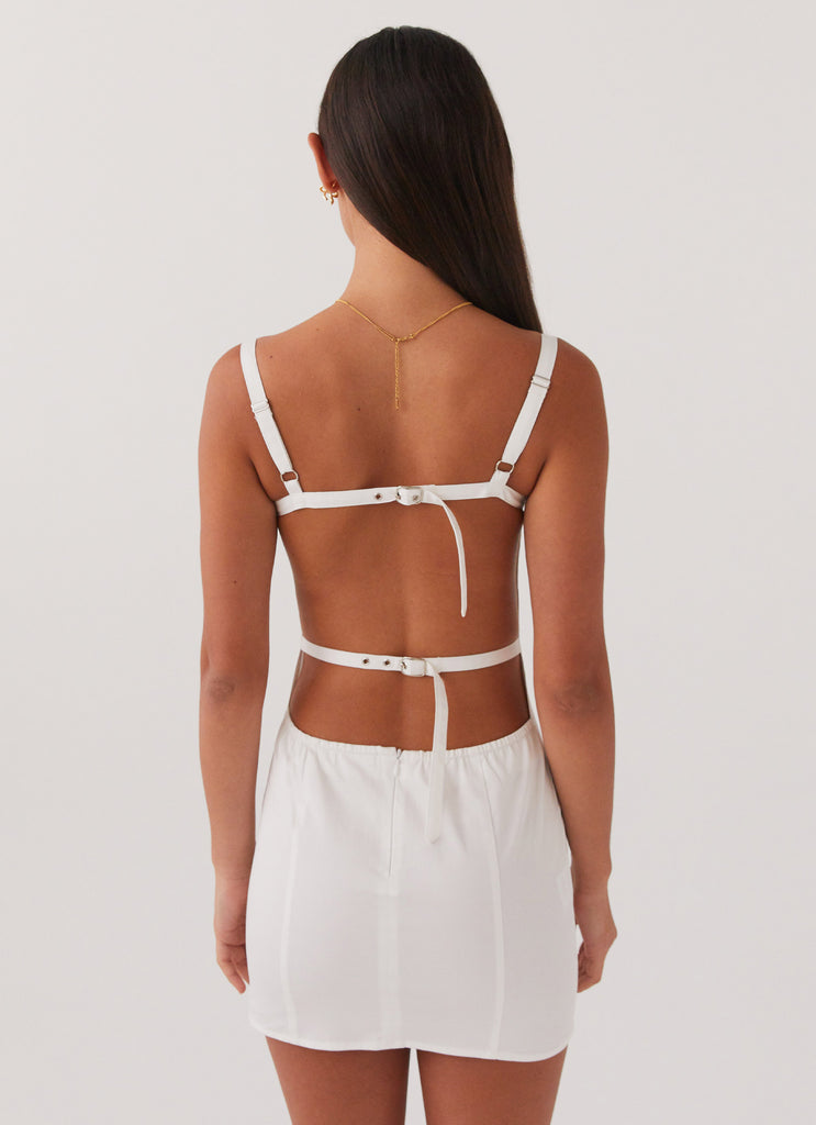 Naomi Backless Mini Dress - White Peppermayo US Naomi Backless Mini Dress - White Peppermayo US