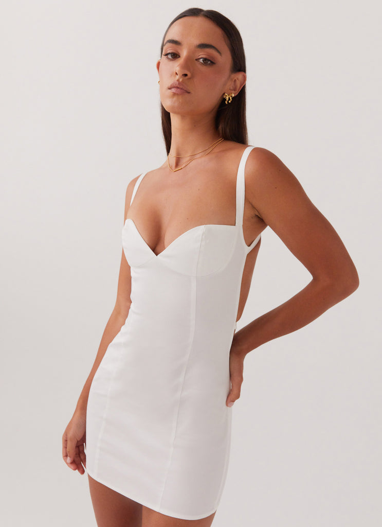 Naomi Backless Mini Dress - White Peppermayo US Naomi Backless Mini Dress - White Peppermayo US