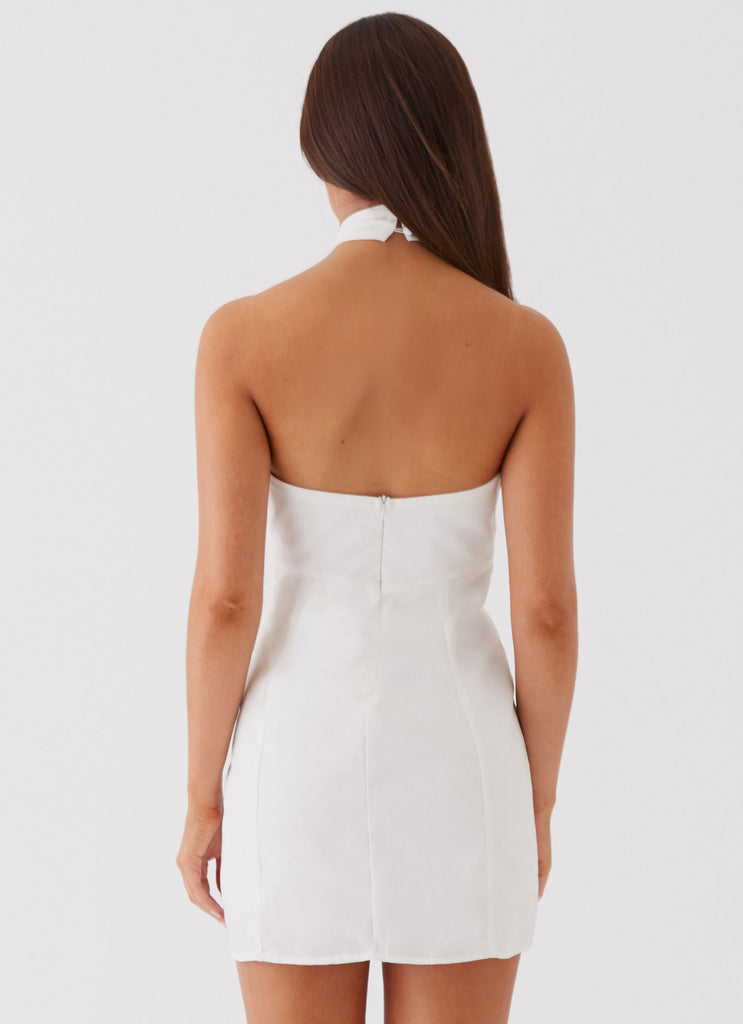 Sabine Linen Mini Dress - White