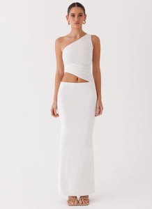 Seranella One Shoulder Maxi Dress - White