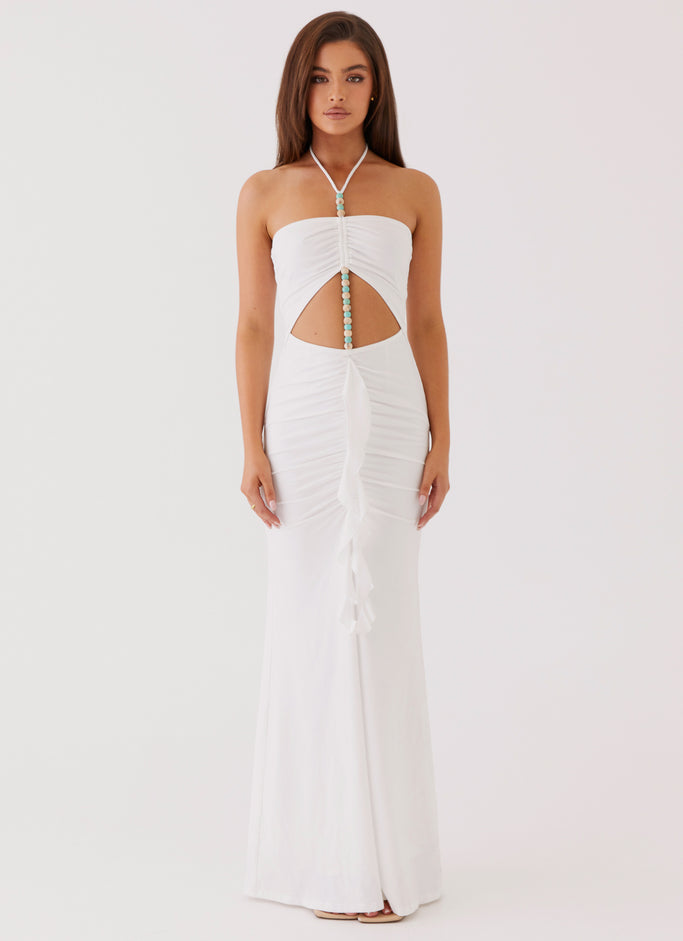 Serina Ruffle Maxi Dress - White