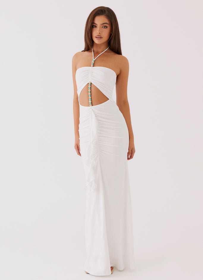 Serina Ruffle Maxi Dress - White