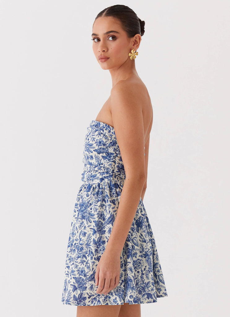 Forget Me Not Linen Mini Dress - Blue Paisley Peppermayo US Forget Me Not Linen Mini Dress - Blue Paisley Peppermayo US