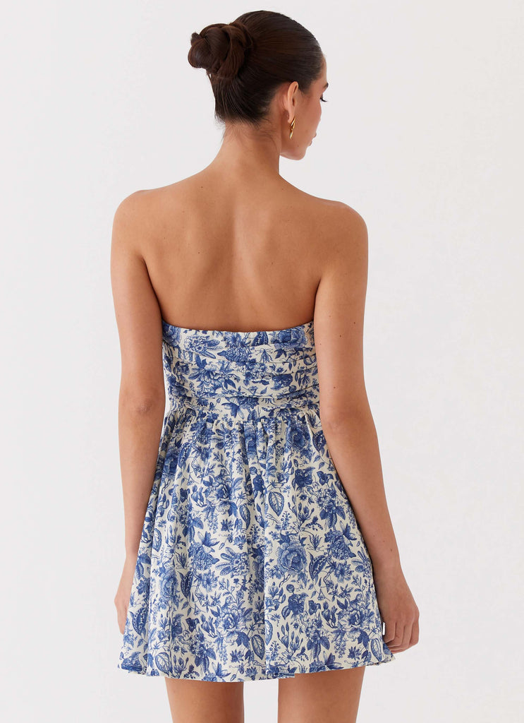 Forget Me Not Linen Mini Dress - Blue Paisley Peppermayo US Forget Me Not Linen Mini Dress - Blue Paisley Peppermayo US