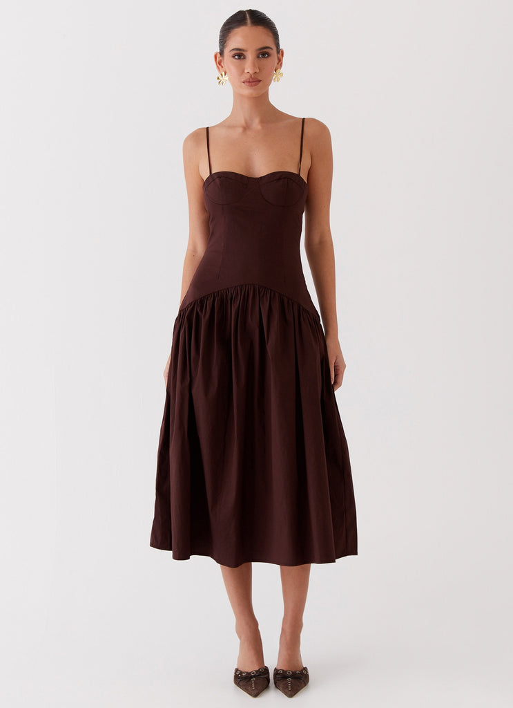 mare mare amaya corset fit and flare midi dress Mare Mare Amaya Corset Fit-and-Flare Midi Dress