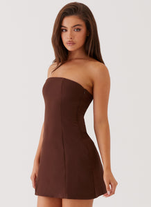 Ayanna Strapless Mini Dress - Chocolate