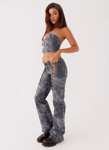 Better When I'm Dancing Lace Up Pants - Graphite