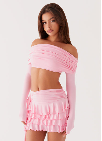 Bardot Frill Mini Skirt Candy Pink Peppermayo US