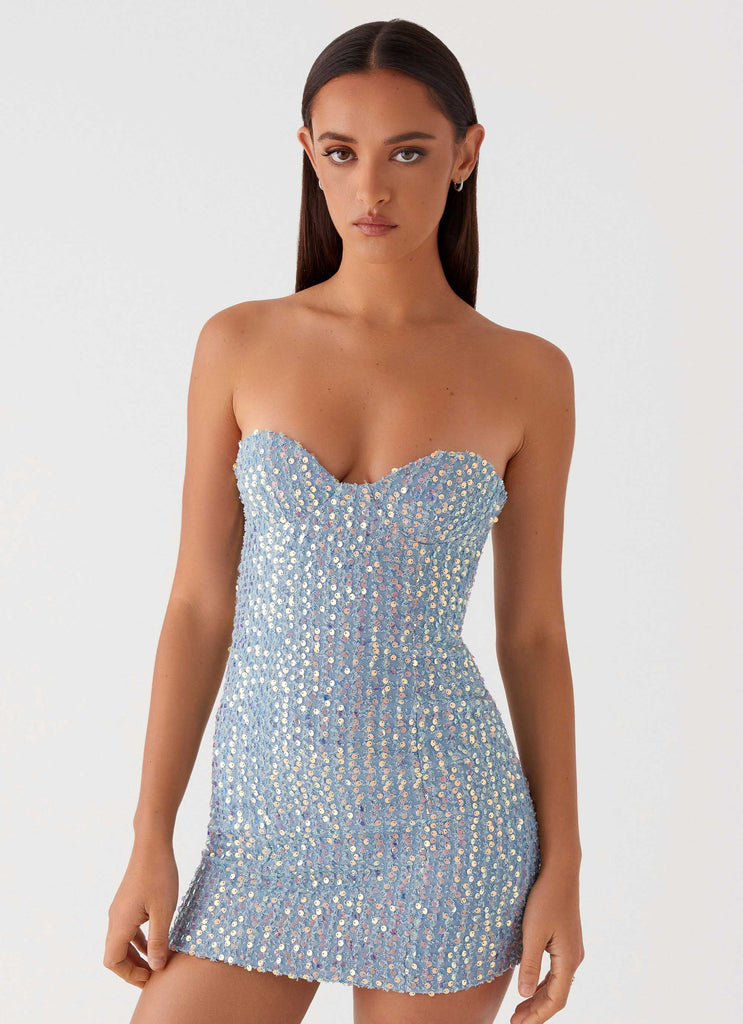Disturbia Sequin Mini Dress - Sequin Denim Peppermayo US Disturbia Sequin Mini Dress - Sequin Denim Peppermayo US